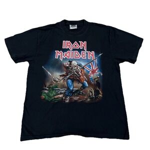 Vintage Iron Maiden Shirt Men XL Black Tee Single Stitch Band Concert Trooper